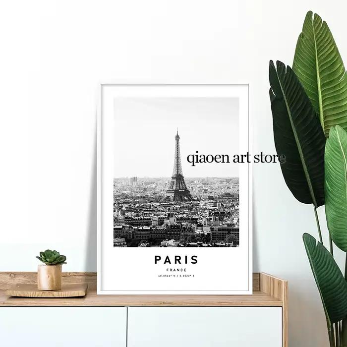 Affiche de Voyage en Noir et Blanc avec Architecture de Paris