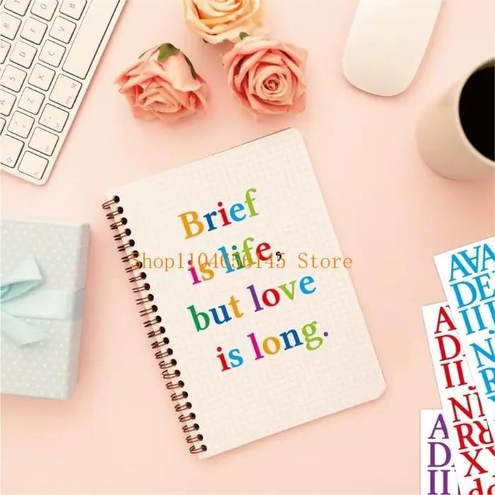 5ASD 12 feuilles lettres multicolaires Autocollant pour le scrapbooking Decors Letter Sticker