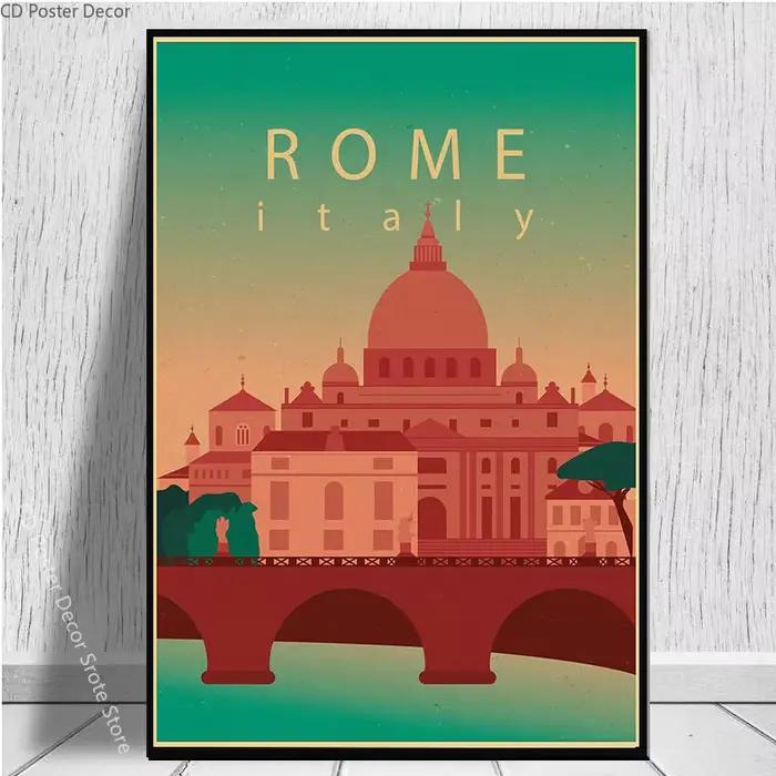 Affiche de voyage des villes mondiales
