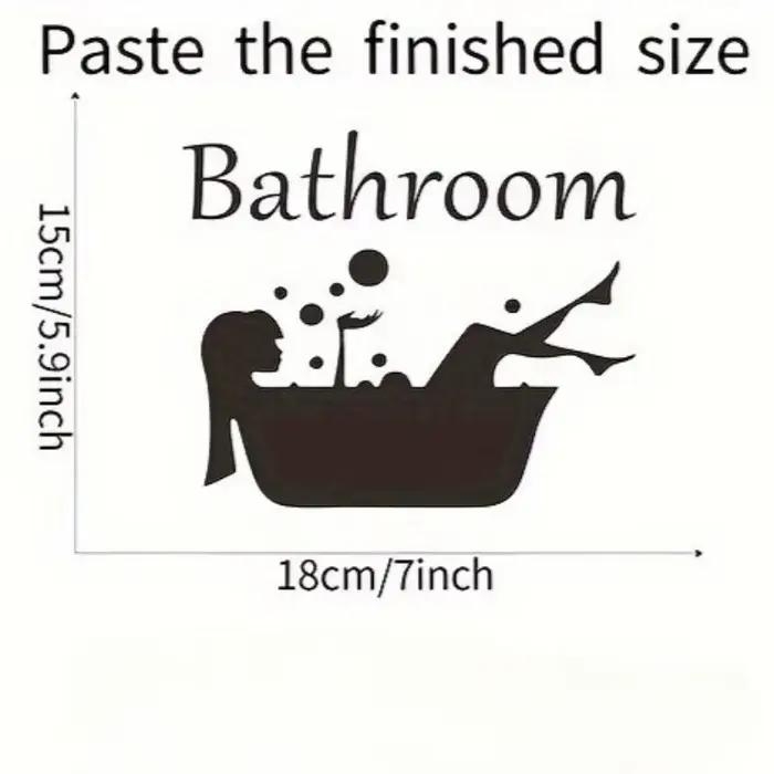 Autocollant mural auto-adhésif pour salle de bain – Design de baignoire et de bulles