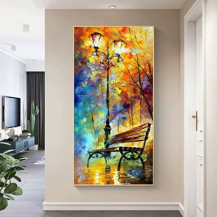 Toile de banc de lampadaire abstrait