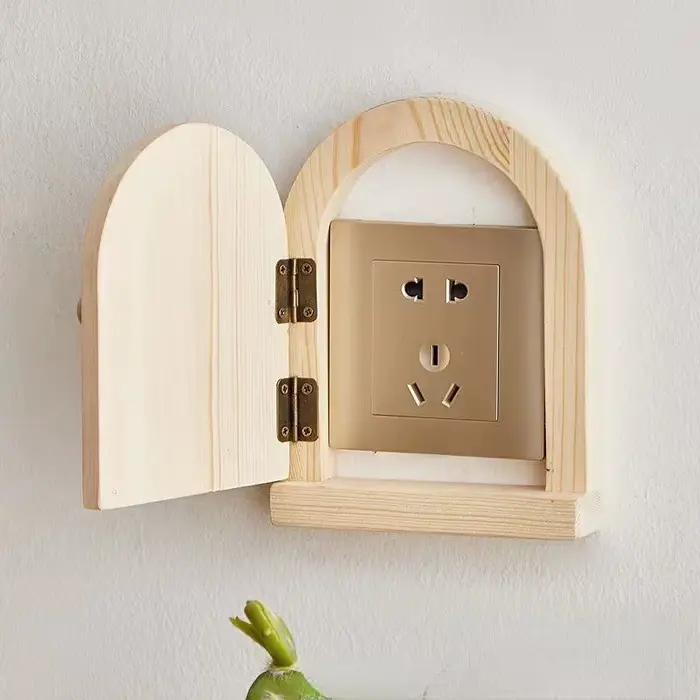 Couvercle de protection mural pour interrupteur en bois massif