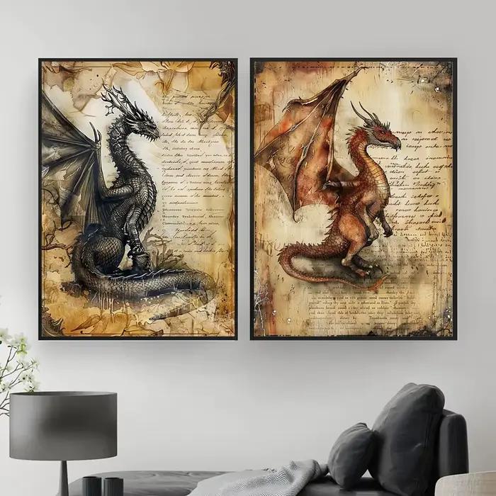 Affiche en toile avec créatures fantastiques