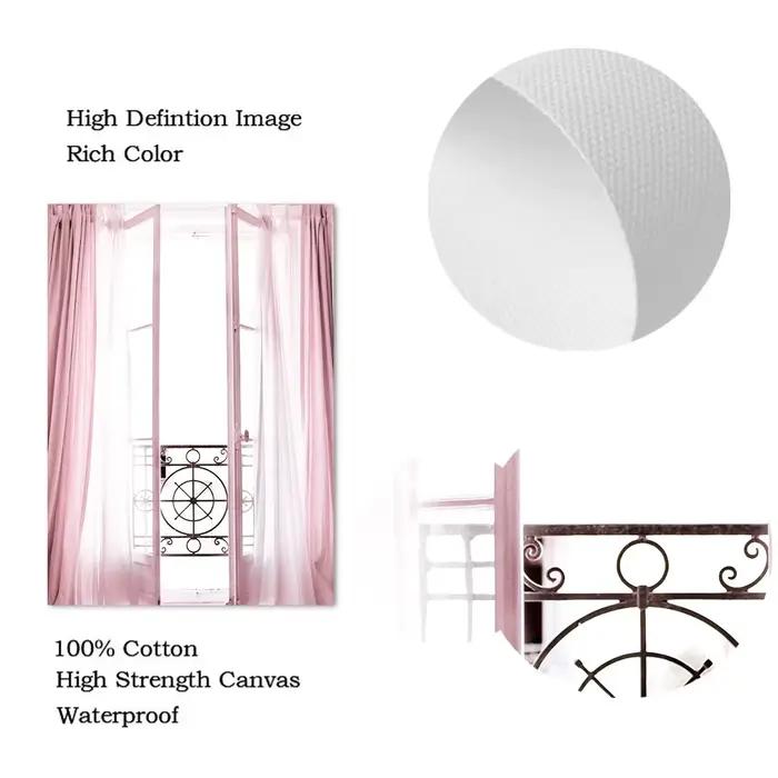 Peinture sur toile de fleur rose pour la décoration intérieure