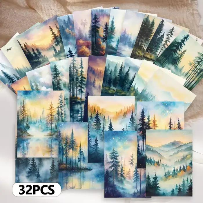 32 cartes postales sur le thème de la forêt secrète