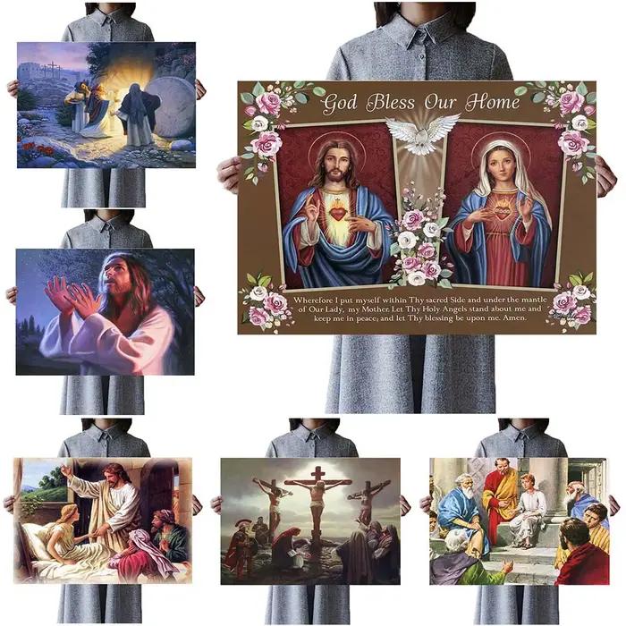 Affiche de prière de croix de Religion vierge marie