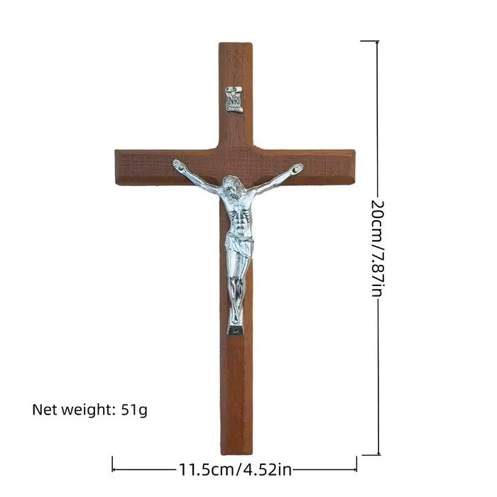 Croix catholique en bois de 7.8 pouces