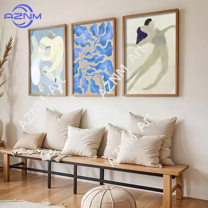 Peinture abstraite moderne d'oiseaux et de fleurs, calligraphie, art mural, toile HD, peinture à l'huile, affiches, impressions, décoration de chambre à coucher, cadeau