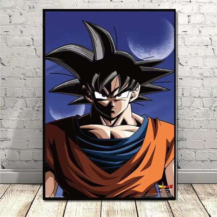 Peinture sur toile d'anime de dessin animé classique Dragon Ball Z Saiyan Goku