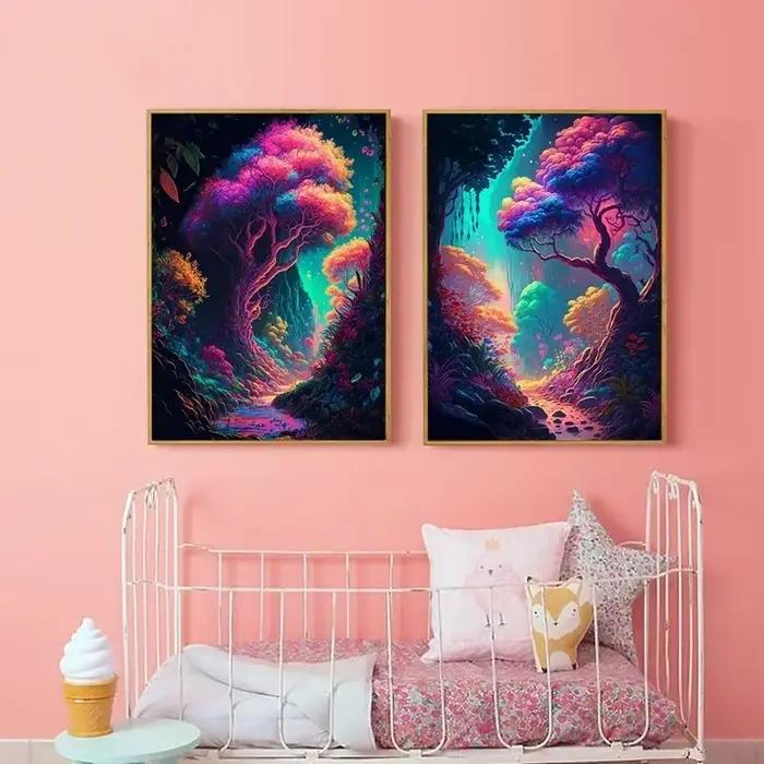 Peinture sur toile colorée