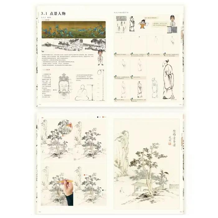 Chinese Painting Beginner Getting Started Tutorial Freehand Meticulous Flowers Birds Landscape Drawing Teaching Material Book