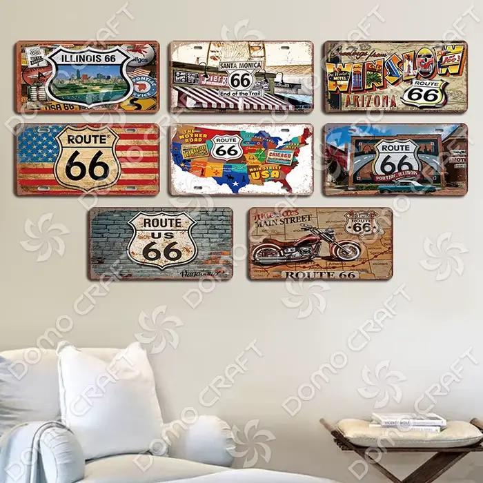 Planner Route 66 Metal Plate for Garage Bar