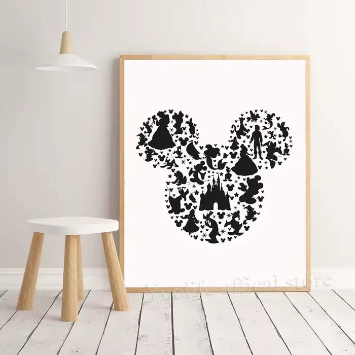 Affiches d'art de Mickey Mouse en aquarelle