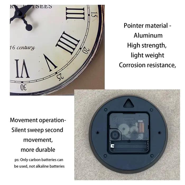 Horloge murale en bois à motif français « 16 siècle » salon chambre cuisine décoration de la maison horloge murale horloge à quartz silencieuse cadeau de vacances 10 pouces 12 pouces 14 pouces 16 pouc