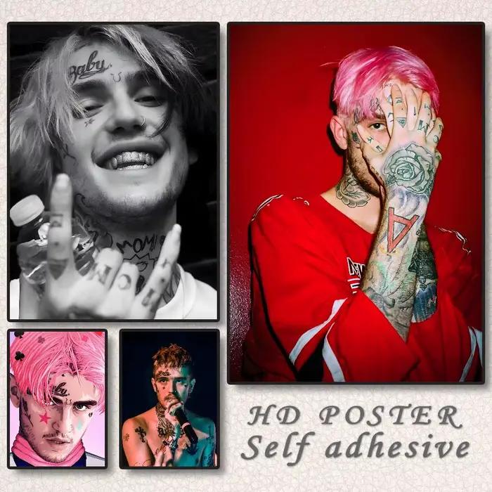 Lil Peep affiche auto-adhésive Art papier imperméable autocollant café maison Bar dortoir décoration murale