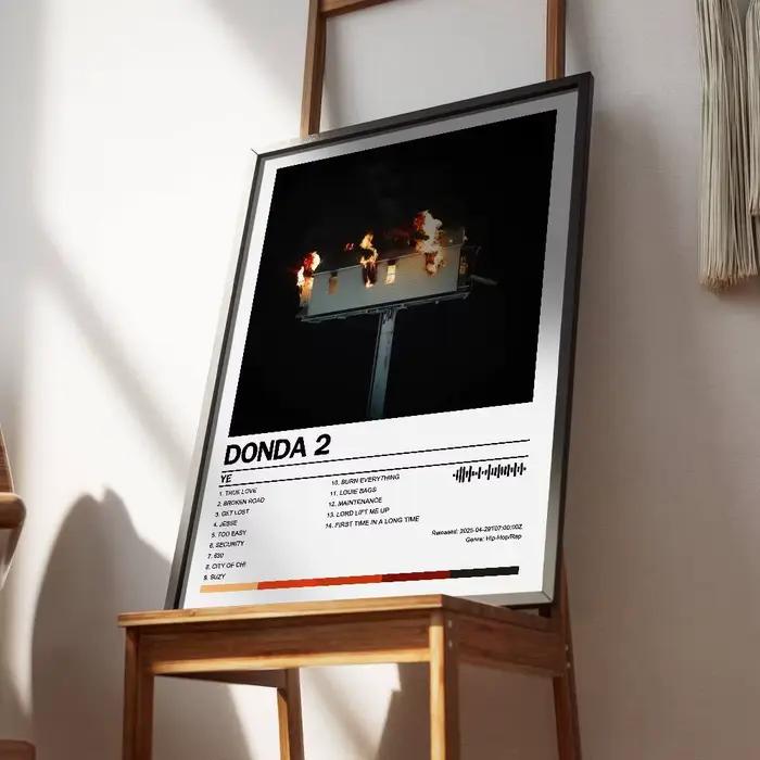 Kanye West Ye Bully Poster Album Art Cover Songs Music Rap Wall Autocollant en papier imperméable pour décoration murale de salon et de maison