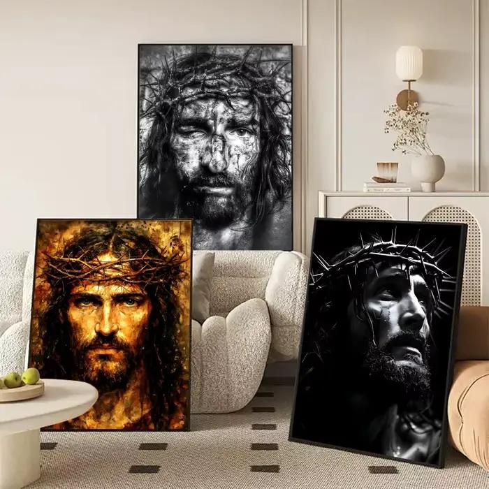 Peinture murale moderne étanche avec croix de fils de dieu