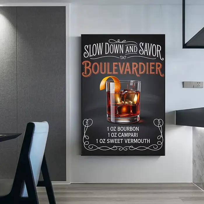 Affiche de recettes de cocktails style vintage