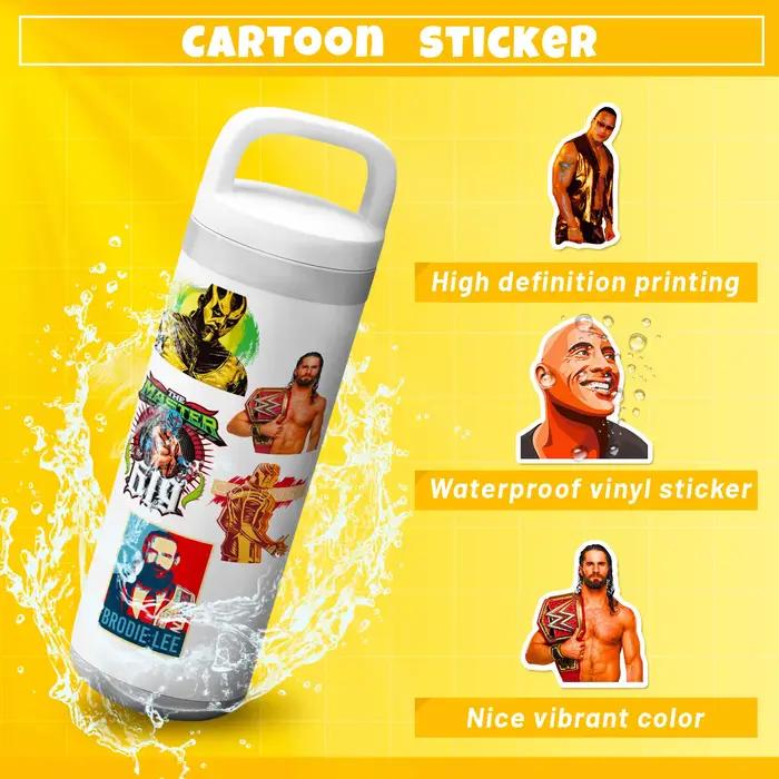 10/50 PIÈCES Lutte Graffiti Autocollants Lutte Dessin Animé WWE Autocollants Drôle Combat Autocollants Bagages Ordinateur Portable Guitare Voiture Vélo Planche À Roulettes