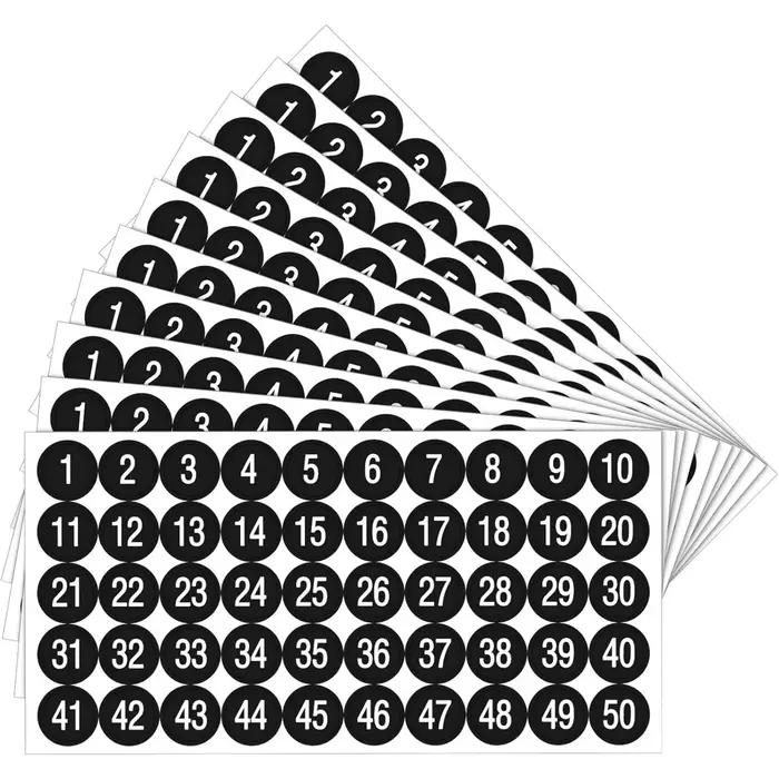 3 autocollants numérotés