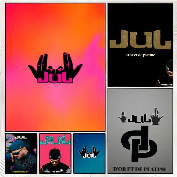 Affiche J-Jul de rap français, art décoratif supérieur pour la maison, le pub et l'intérieur, décoration intérieure