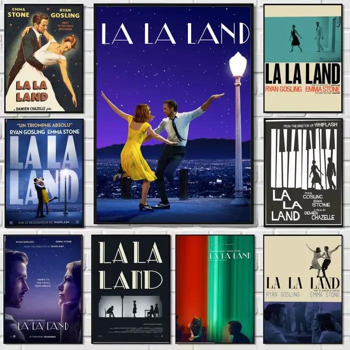 Affiche sur toile de calligraphie de film classique La La Land: sans plis