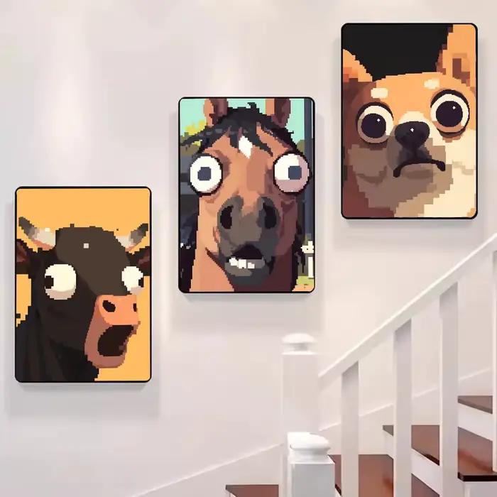 Peinture d'animaux amusants style pixel
