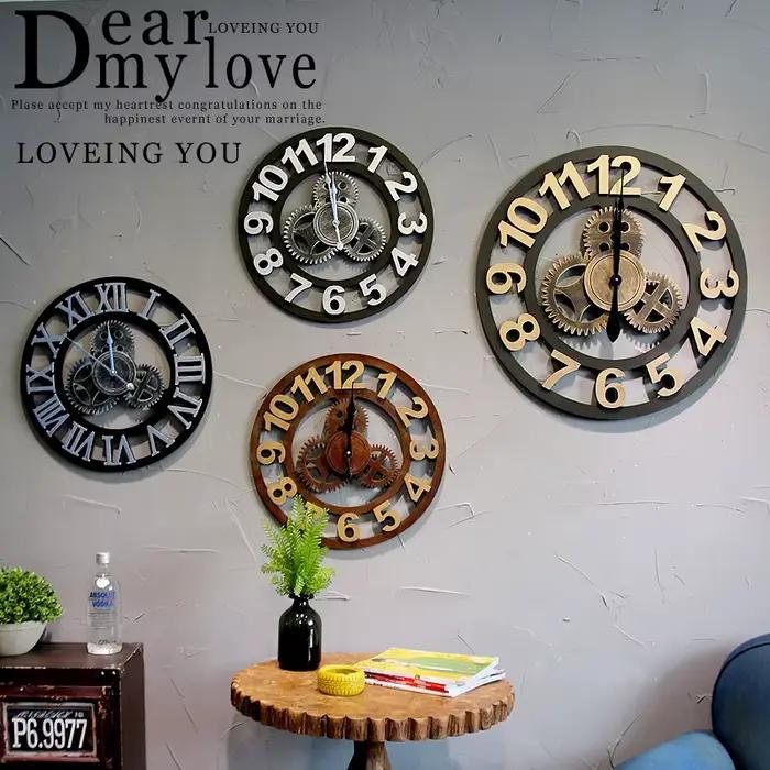 Horloge murale à engrenages Vintage