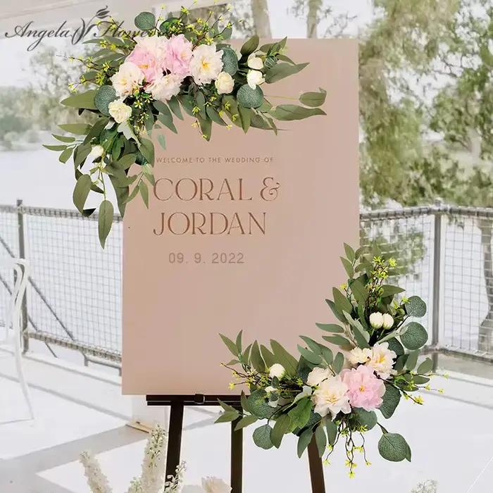 Guirxiété murale de fleurs artificielles pour mariage