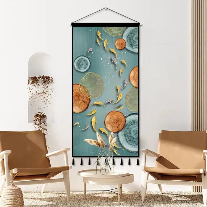 Tapisserie de Décoration Murale Suspendue en Tissu de Fond Chinois