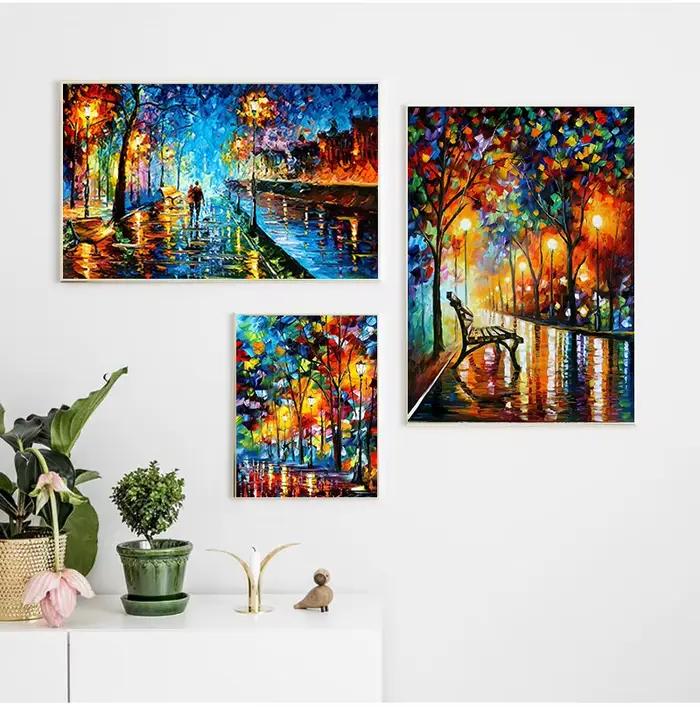 Peinture à l'huile de paysage peinte à la main