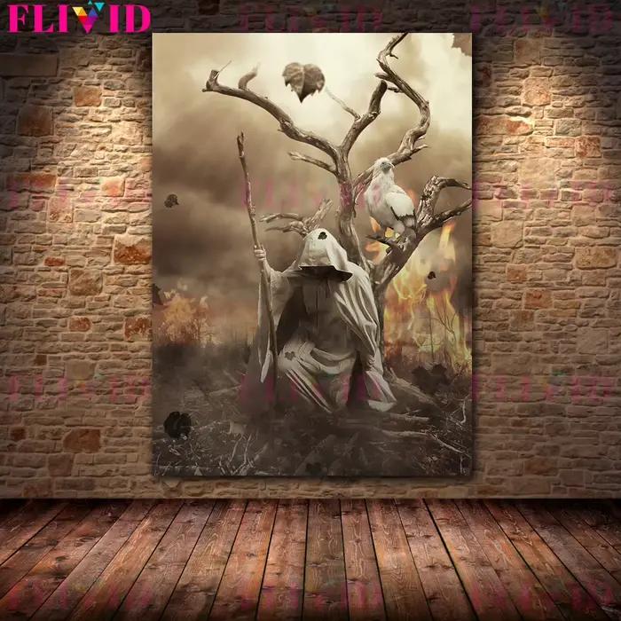 Toile d'art mural sur la peur et la solitude