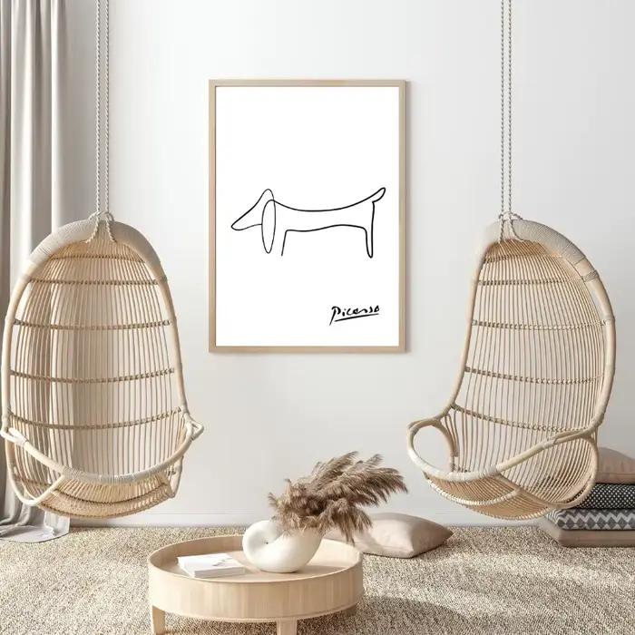 Pablo Picasso colombe de la paix teckel chien ligne Art impression exposition Vintage mur Art affiche toile peinture pour chambre décor à la maison