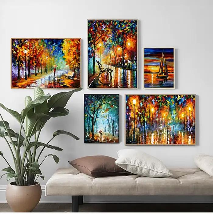Peinture à l'huile de paysage peinte à la main