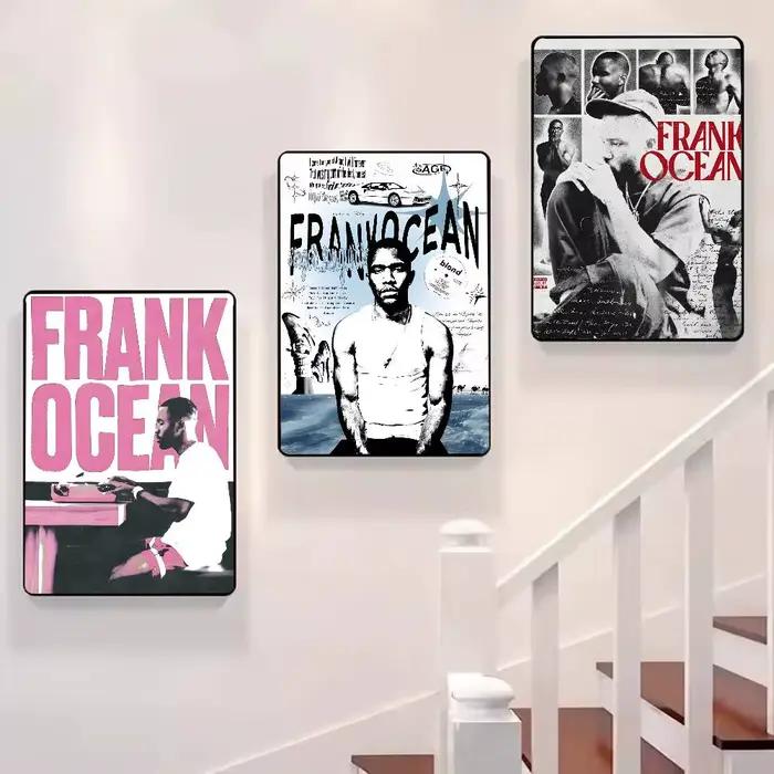 Affiche murale Hip Hop a-artiste Frank o-océan, art imprimé adapté au salon, chambre à coucher, bar, salon, décoration de maison, cadeau