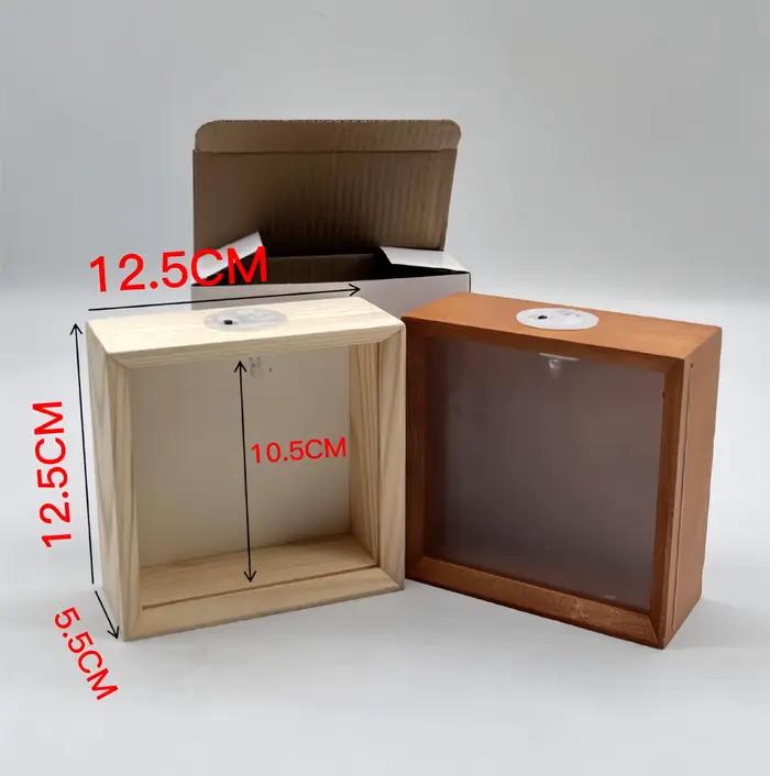 Cadre lumineux LED en bois