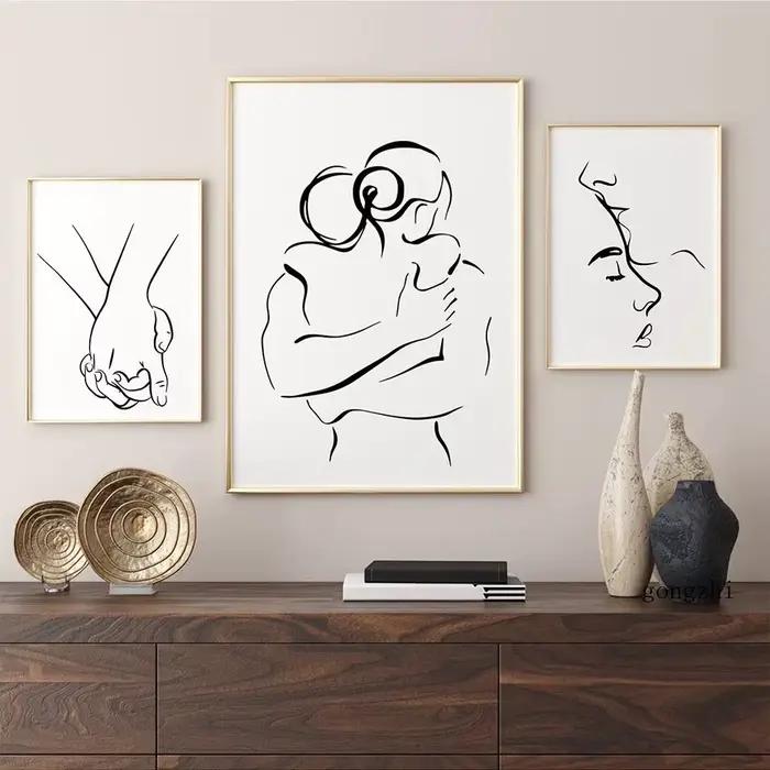 Affiches de ligne de Couple d'amour romantique
