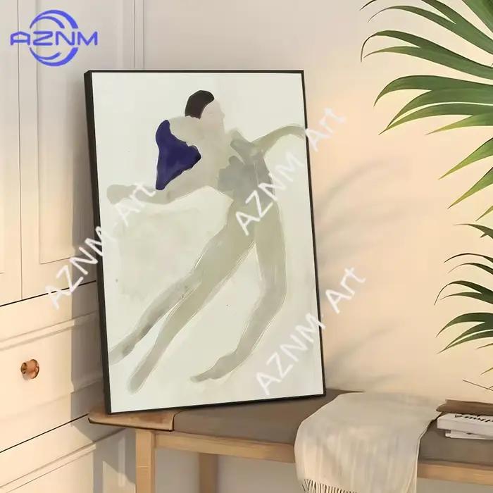 Peinture abstraite moderne d'oiseaux et de fleurs, calligraphie, art mural, toile HD, peinture à l'huile, affiches, impressions, décoration de chambre à coucher, cadeau