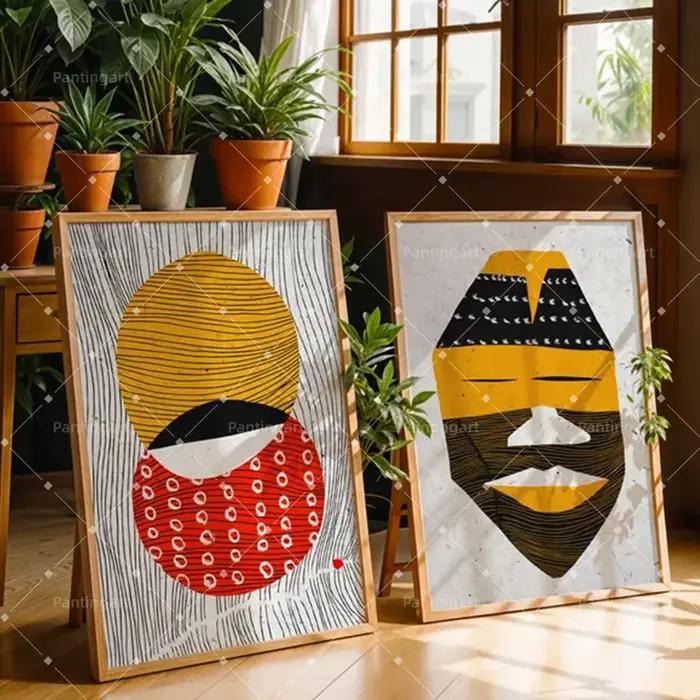 Peinture sur toile abstraite géométrique