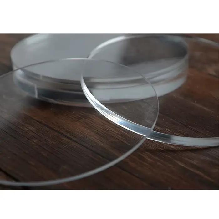 Personnalisation ronde de méthacrylate de verre de feuille de plastique organique de disque de panneau acrylique clair de plexiglas