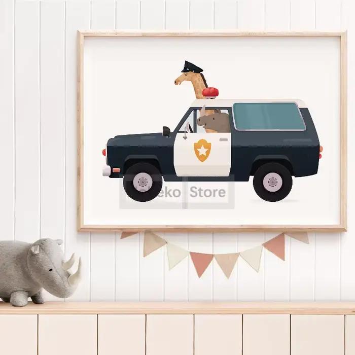 Affiche d'animaux amusants sur voiture