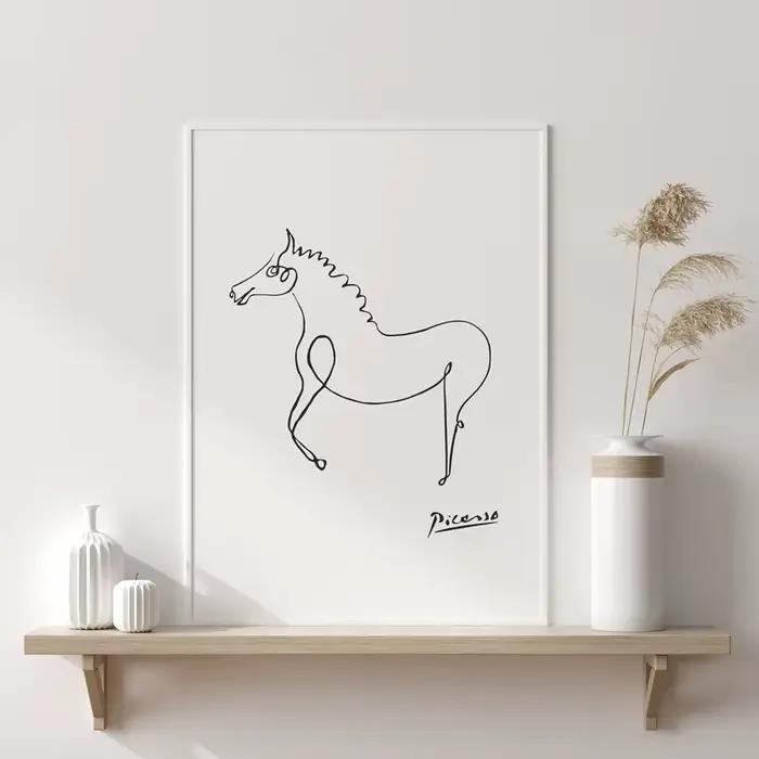 Pablo Picasso imprimer animaux Art abstrait une ligne dessins peinture photos croquis minimaliste mur Art impressions sur toile