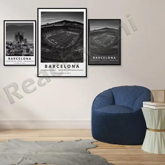 Barcelone City and Coordinates Print