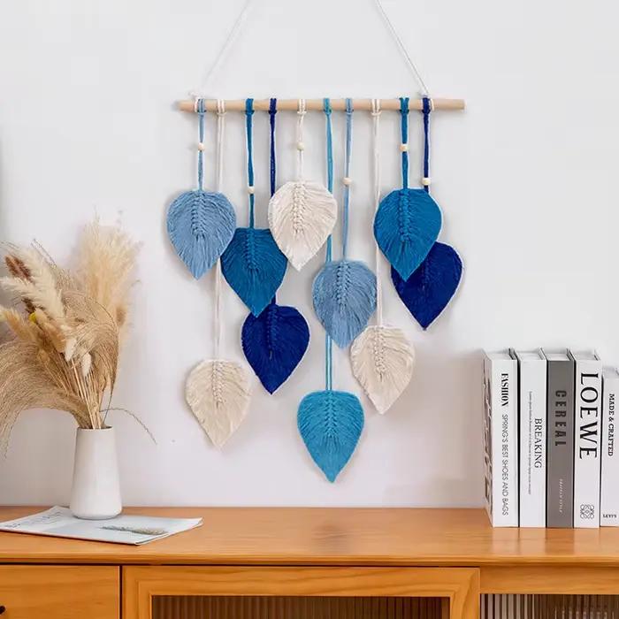 Moderne Boho tenture murale feuille macramé décoration