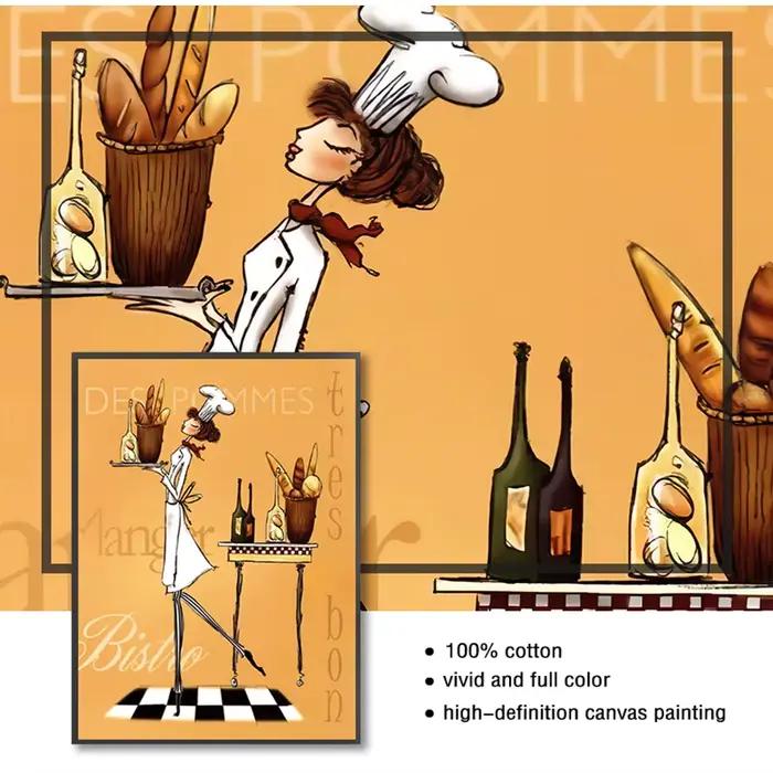 Peinture sur toile de chef féminin créative nordique sans cadre