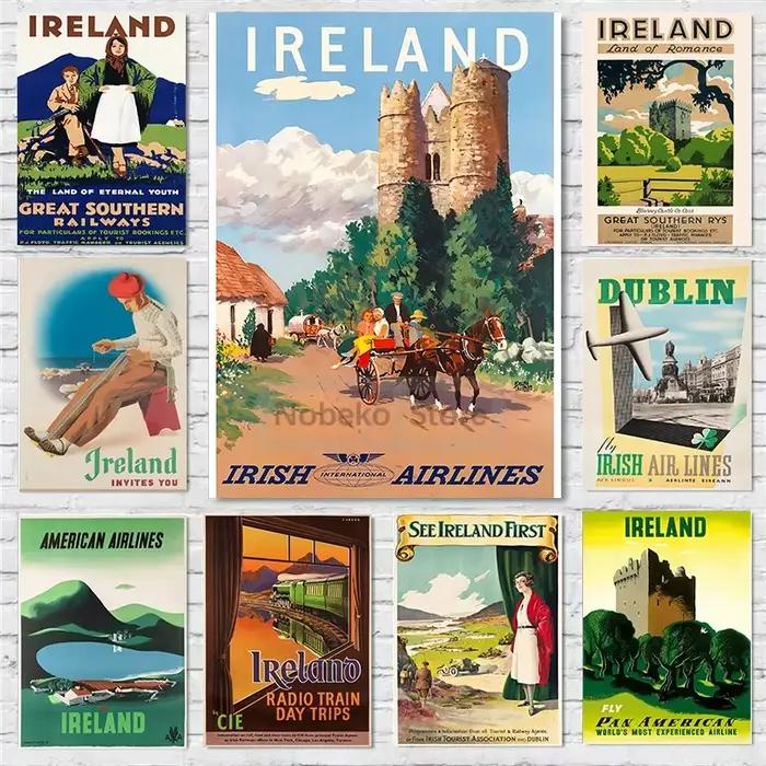 Affiche de voyage vintage d'Irlande