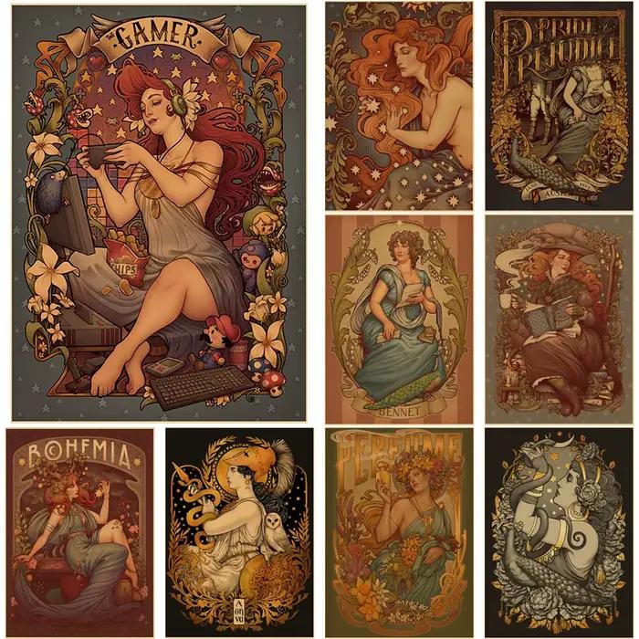 Affiches Vintage pour fille et femme