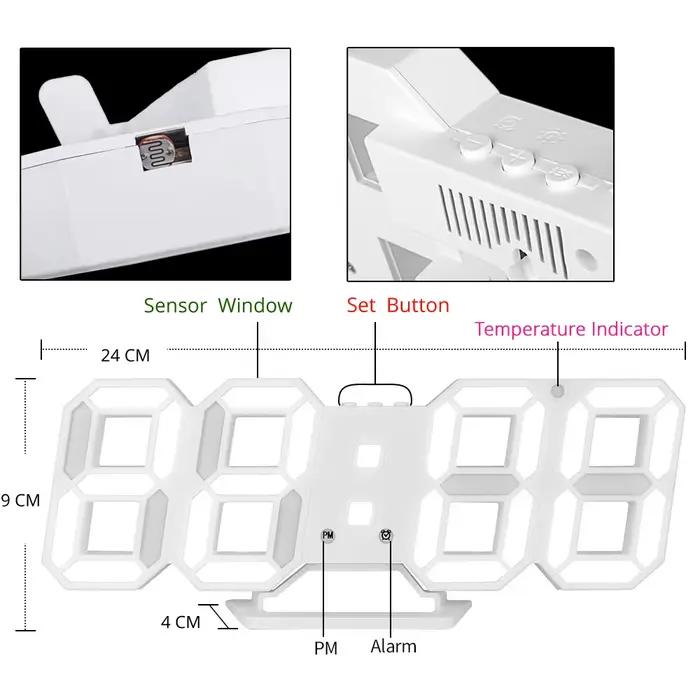 Horloge murale LED 3D Design moderne