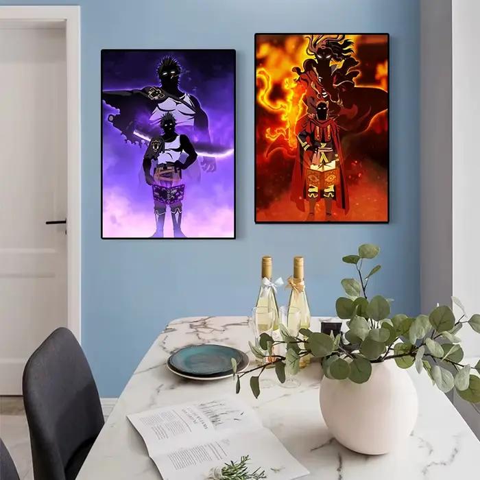 Peinture sur toile de figure d'anime noir Everver japonais