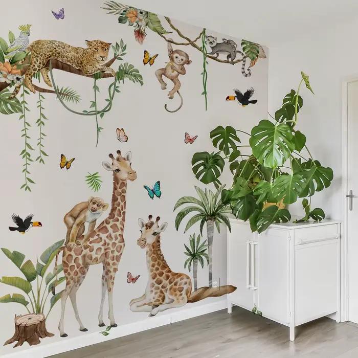 Grand autocollant mural animaux de la forêt